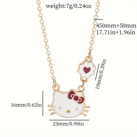 NEW 2pcs/Set Hello Kitty Pendant Necklace & Earrings - Picture 3 of 6
